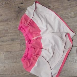 Size 8/10 pink and white Lululemon shorts